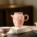 Sakura Pink White Camellia Quiet Journey Handle Fairness Pitcher — view 3