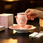 Sakura Pink White Camellia Quiet Journey Handle Fairness Pitcher — view 4