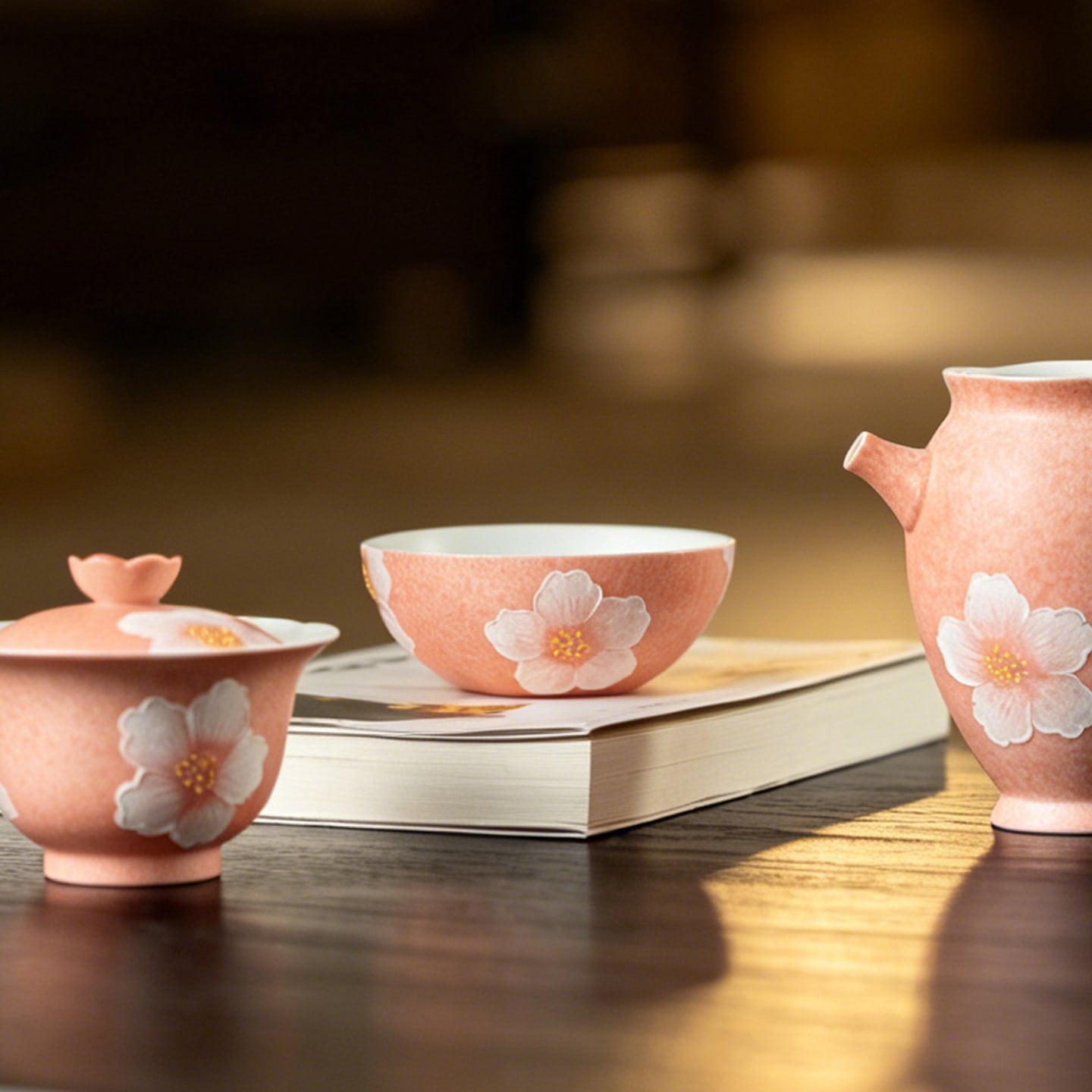Sakura Pink White Camellia Sleeping Star Tasting Cup — view 3