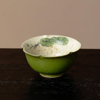 Tangerine Green Hand-Painted Lotus & Fish Petal-Rim Tasting Cup — view 4