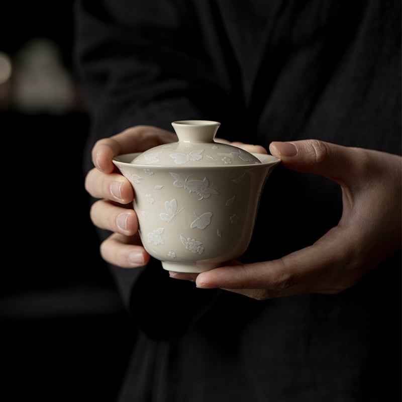 Wood Ash Butterfly Meadow Large Horseshoe Gaiwan — view 1