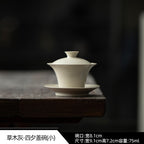 Small 75 ml Wood Ash Four-Sunset Gaiwan dimensions