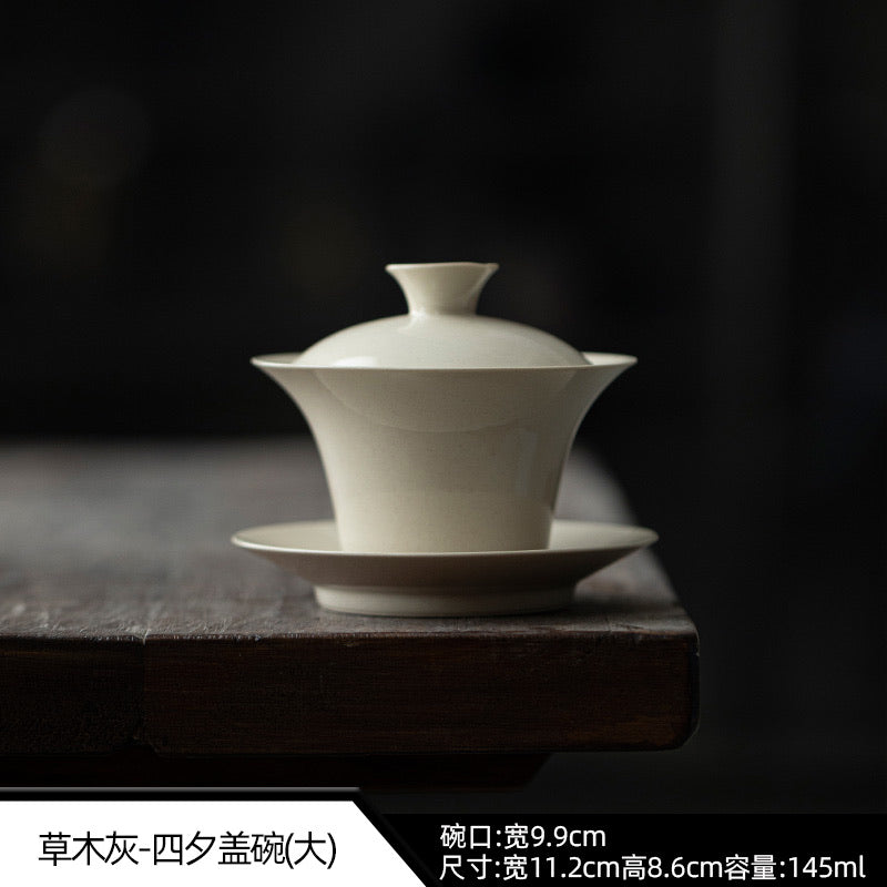 Large 145 ml Wood Ash Four-Sunset Gaiwan dimensions