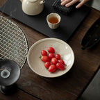 Wood Ash Harvest Tea Snack Plate serving small tomatoes