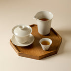 Wood Ash Horseshoe Fairness Pitcher on a gongfu tea tray